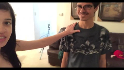 Nerd cums just giving cunnilingus to his girlfriend