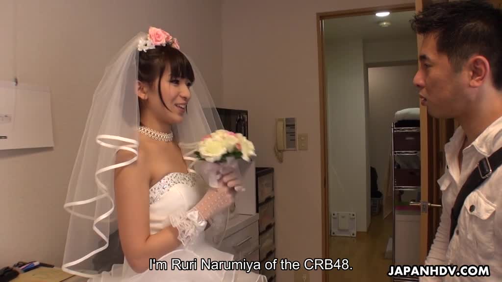 AV idol in wedding dress Ruri Narumiya fucks wimpy fan at his house Porn Videos | ePornFap.