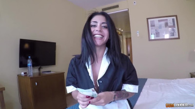 Thicc Arab hotel maid Aysha fucks client for money - POV