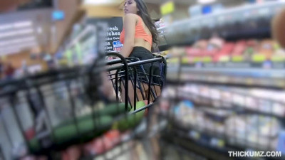 Bootylicious Sophia Leone meets BBC at the grocery store