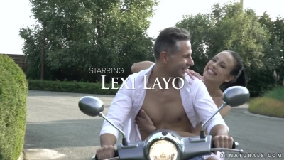 Lexi Layo takes a ride on a moped and his big dick in forest