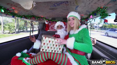 Squirting honey Maddie Winters is smashed by Santa in bangbus