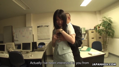 Hot office chick Ruri Shinohara has late night fuck with manager