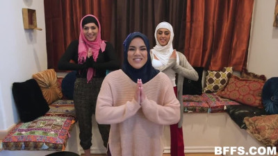 Hijab party turns into reverse gangbang with BBC