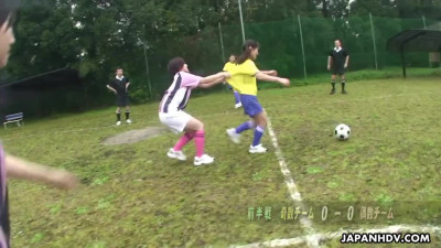 Soccer player gets her Asian pussy toyed for fouling