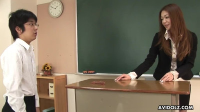 Filthy Japanese teacher Hirota Sakura teaches student the art of facesitting