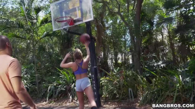 Frisky blonde chick Carter Cruise is sick at basketball and handling huge dicks