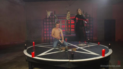 Slave invokes demonic Bella Rossi to punish his sinful dick