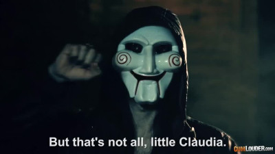 Billy the Puppet tells Claudia Bavel to fuck like a slut if she wants to live