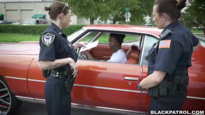 Black homie has to fuck two white cop sluts for running away from them