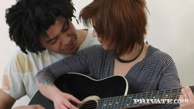 Nerdy Angelin Joy got fucked and creamed by her guitar tutor