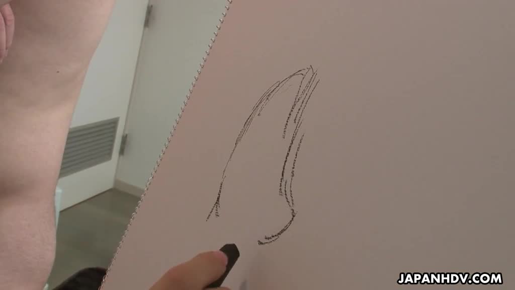 Cute painter Sakura Saya draws a cock and can't resist from fucking it Porn Videos | ePornFap.