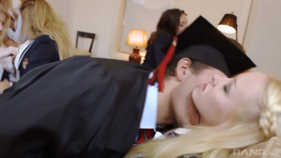 Epic prom orgy with bunch of sexy college babes