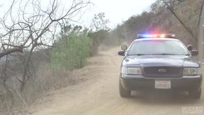 Police officer fucks hot Swiss MILF Bianca Breeze on a country road