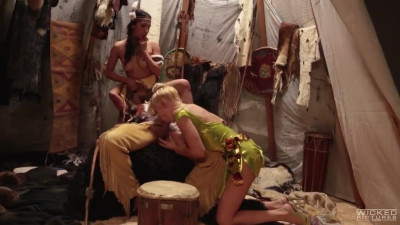 Kinky Riley Steele and Vicki Chase have threesome sex with tribal chief