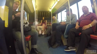 Appetizing Anastasia Black fucks stranger in public bus with no shame