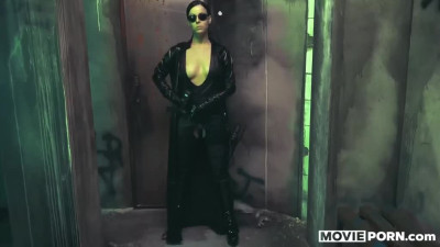 The Matrix Porn Parody: Stunning Sexy Slim Brunette Trinity Gets Deepthroated & Fuck By Agent Smith