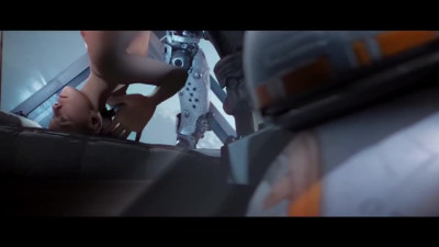 Star Wars Porn Parody: Huge Droid Fucks Sexy Slim Beautiful Rey While BB-8 Is Watching