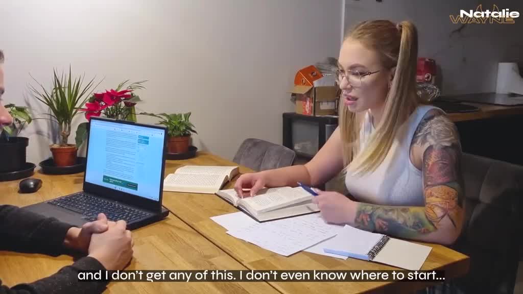 Natalie Wayne seduced a classmate instead of preparing for exams Porn Videos | ePornFap.