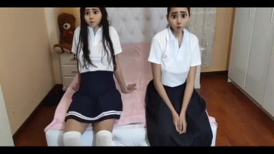 Shy Latina Girls In School Uniform Get Doggy-fucked In Turn By Their Step-dad