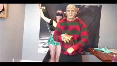 Skylar Vox does hot sex parody with Freddy Krueger