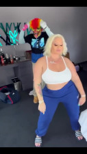 Freaky clown fucks the hell out of the blonde MILF's huge thick ass